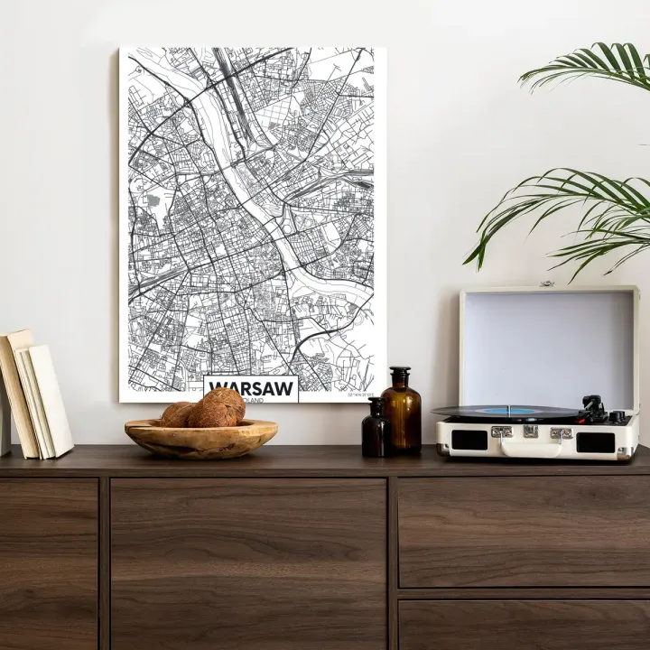 Plakat Warszawa – Szczegółowa Mapa Stolicy Polski
