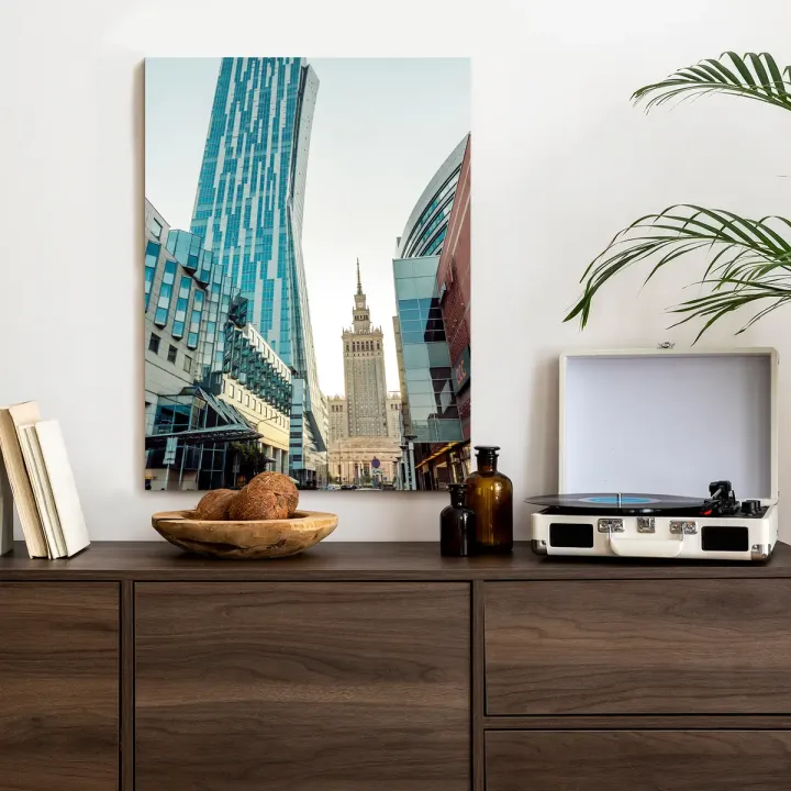 Plakat Widok na Wieżowce – Architektura Warszawy i Pałac Kultury