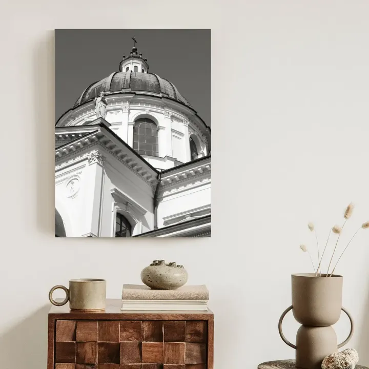 Plakat Warszawa – Architektura Sakralna w Czerni i Bieli