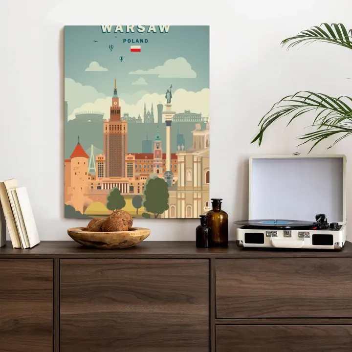 Plakat Ilustracja Architektury – Warszawa Stare Miasto i Zamek Królewski