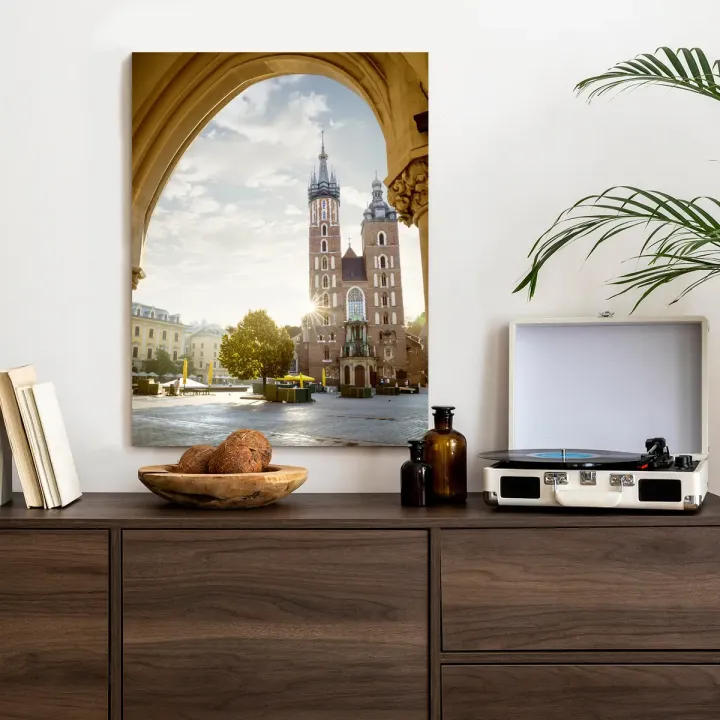 Plakat Widok z Sukiennic – Kościół Mariacki w Krakowie