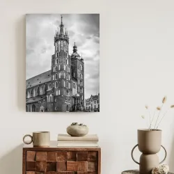 Plakat Czarno-Biała Fotografia – Kościół Mariacki w Krakowie