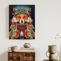 Plakat Etno Portret Lisa – Symbolika Zwierzęca w Sztuce Ludowej