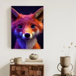 Plakat Animowany Lis – Kreskówkowy Zwierzak Leśny w Stylu Kawaii