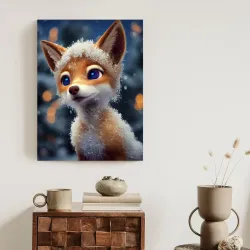 Plakat Red Fox In The Snow – Lis na Śniegu w Leśnej Scenerii