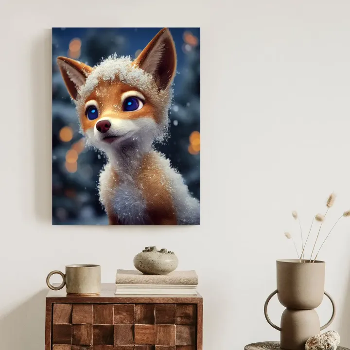 Plakat Red Fox In The Snow – Lis na Śniegu w Leśnej Scenerii