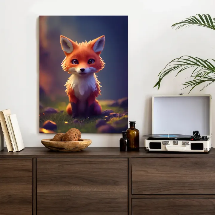 Plakat Portret Lisa – Leśne Zwierzę o Zachodzie Słońca