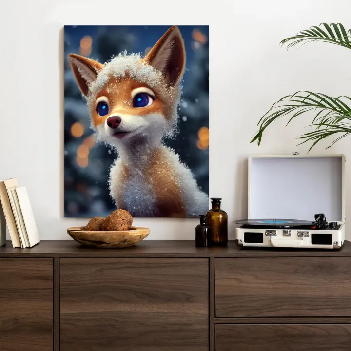 Plakat Red Fox In The Snow – Lis na Śniegu w Leśnej Scenerii