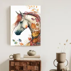 Plakat Koń w Galopie – Jesienne Liście i Natura