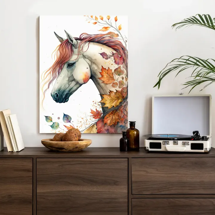 Plakat Koń w Galopie – Jesienne Liście i Natura