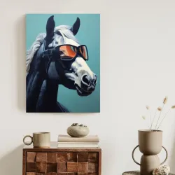 Plakat Koń w Okularach – Portret Zwierzęcia w Stylu Retro