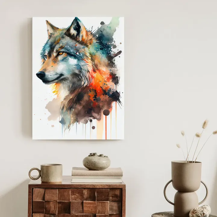 Plakat Portret Wilka – Sztuka Współczesna i Dzika Natura