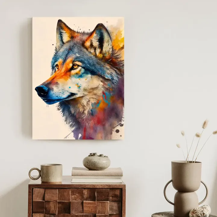 Plakat Portret Wilka – Sztuka Współczesna w Stylu Pop-Art