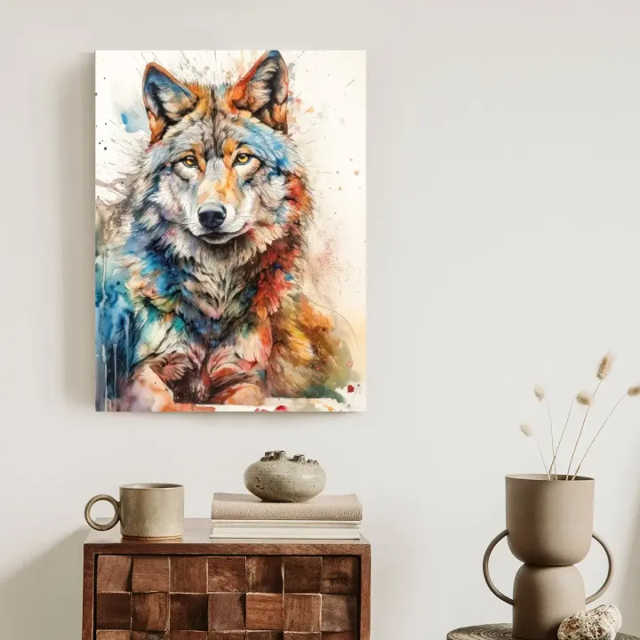 Plakat Wilk – Akwarelowy Portret Dzikiej Natury