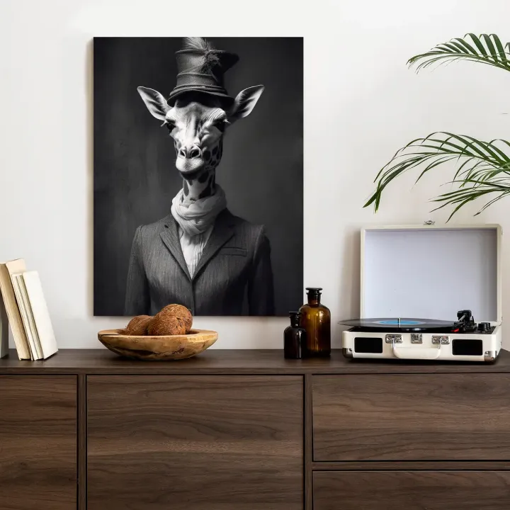 Plakat Elegancka Żyrafa – Portret w Stylu Vintage