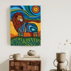 Plakat Surrealistyczna Grafika Lew – Abstrakcja Geometryczna i Sztuka Współczesna