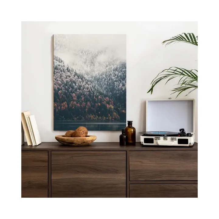 Plakat Mglisty Las – Jesienny Krajobraz nad Jeziorem