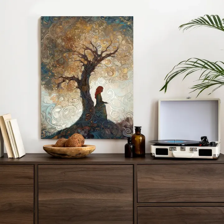 Plakat Kobieta i Drzewo Życia – Symbolika Natury i Duchowości