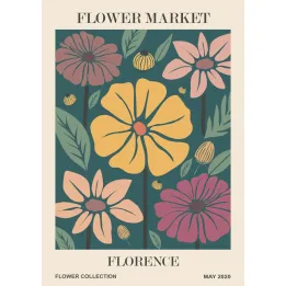 Plakat Trag Kwiatowy Florencja – Florystyczny Bukiet w Stylu Florenckim – produkt