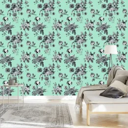 Tapeta Stylowe Kwitnące Kwiaty – Botaniczny Romantyzm do Wnętrz