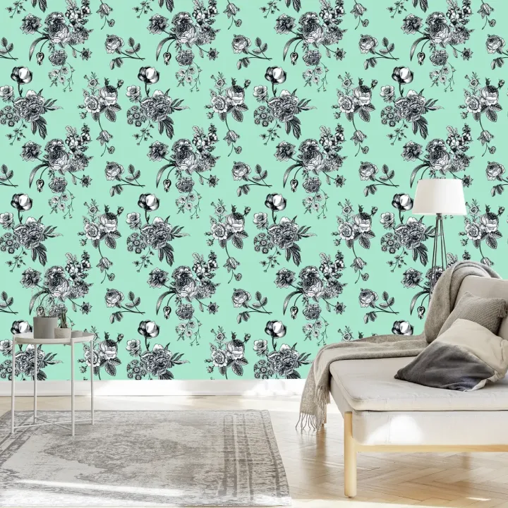 Tapeta Stylowe Kwitnące Kwiaty – Botaniczny Romantyzm do Wnętrz