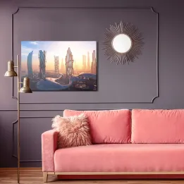 Obraz Modernistyczne Budownictwo – Futurystyczny Skyline Metropolii