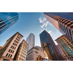 Obraz Bostońskie Wieżowce – Skyline Bostonu o Zachodzie Słońca