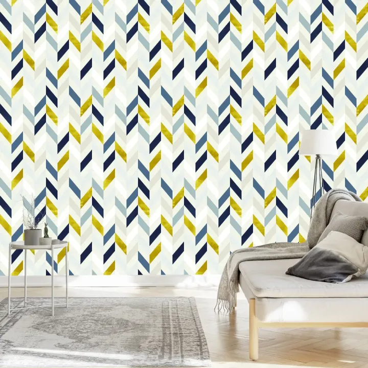 Tapeta Abstrakcja Geometryczna – Kolorowe Trójkąty i Nowoczesna Grafika