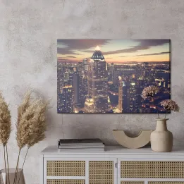 Obraz Nowy Jork Nocą – Skyline Manhattanu i Most Brookliński