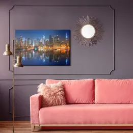 Obraz Manhattan Nocą – Skyline Nowego Jorku i Most Brookliński