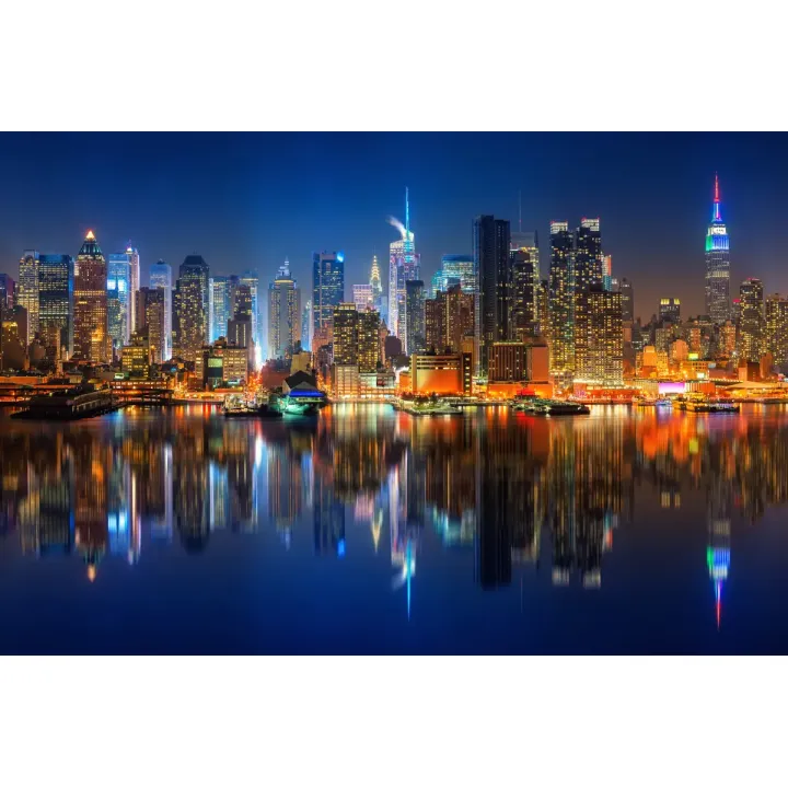 Obraz Manhattan Nocą – Skyline Nowego Jorku i Most Brookliński – produkt