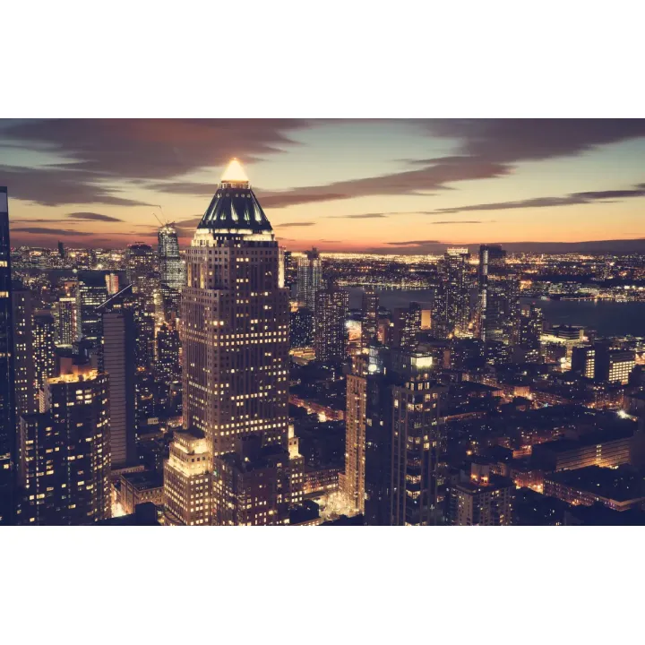 Obraz Nowy Jork Nocą – Skyline Manhattanu i Most Brookliński – produkt