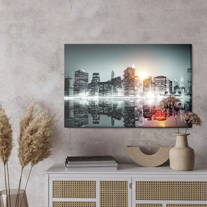 Obraz Architektura Nowego Jorku – Nocny Skyline Manhattanu