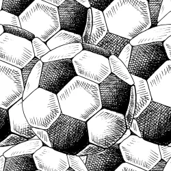 Tapeta Szkicowane Piłki Nożne – Abstrakcja Geometryczna w Stylu Monochromatycznym