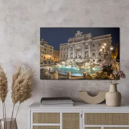 Obraz Fontanna Di Trevi – Nocna Iluminacja Rzymskiego Zabytku