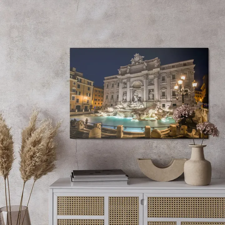 Obraz Fontanna Di Trevi – Nocna Iluminacja Rzymskiego Zabytku
