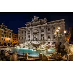 Obraz Fontanna Di Trevi – Nocna Iluminacja Rzymskiego Zabytku