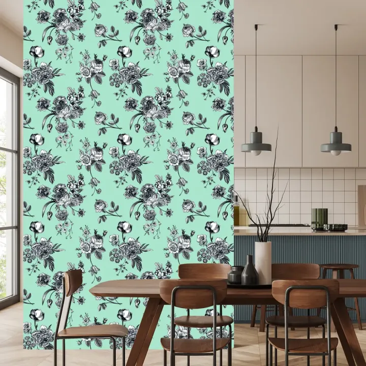 Tapeta Stylowe Kwitnące Kwiaty – Botaniczny Romantyzm do Wnętrz