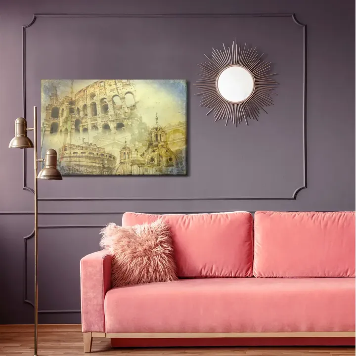Obraz Rzym w Stylu Vintage – Koloseum i Antyczna Architektura Włoch