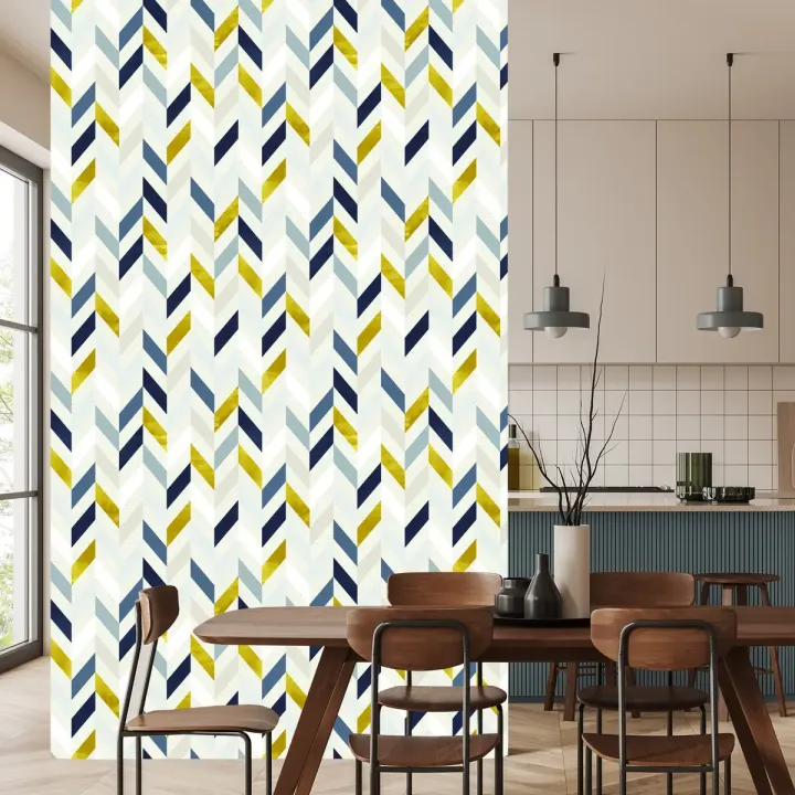 Tapeta Abstrakcja Geometryczna – Kolorowe Trójkąty i Nowoczesna Grafika