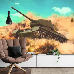 Fototapeta Czołg Bojowy – Sceneria Wojenna na Pustyni