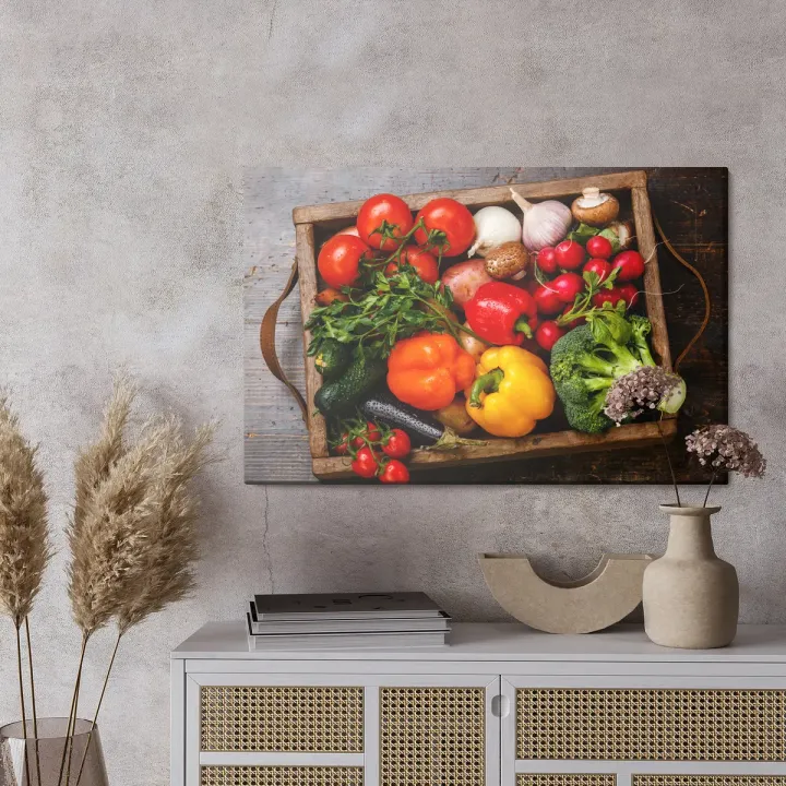 Obraz Skrzynka Warzyw – Świeże Produkty z Targu Warzywnego