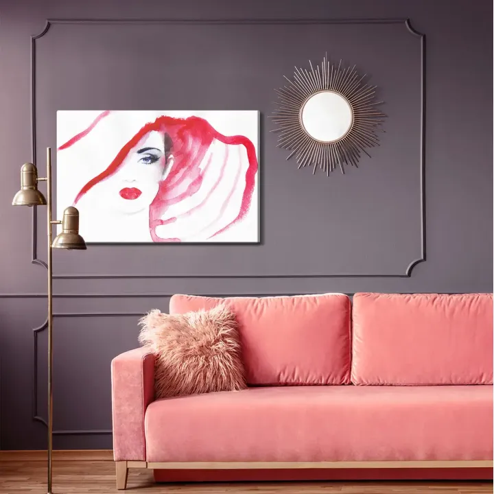 Obraz Portret Kobiety w Kapeluszu – Elegancja i Makijaż