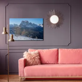 Obraz Zimowy Pejzaż Górski – Górska Panorama w Śniegu