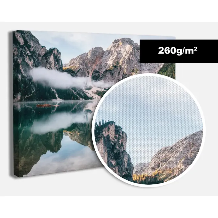 Obraz Pejzaż Górski – Krajobraz z Jeziorami i Szczytami – zbliżenie materiału