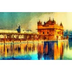 Obraz Złota Świątynia w Amritsar – Architektura Sakralna Sikhizmu