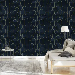 Tapeta Art Deco – Złote Akcenty i Geometryczna Elegancja Lat 20.