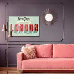 Obraz Pozdrowienia z Londynu – Styl Vintage i Architektura Miejska
