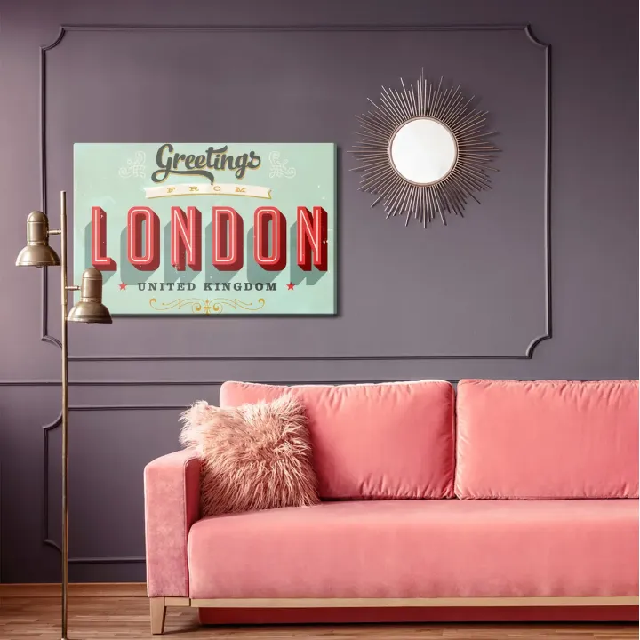 Obraz Pozdrowienia z Londynu – Styl Vintage i Architektura Miejska