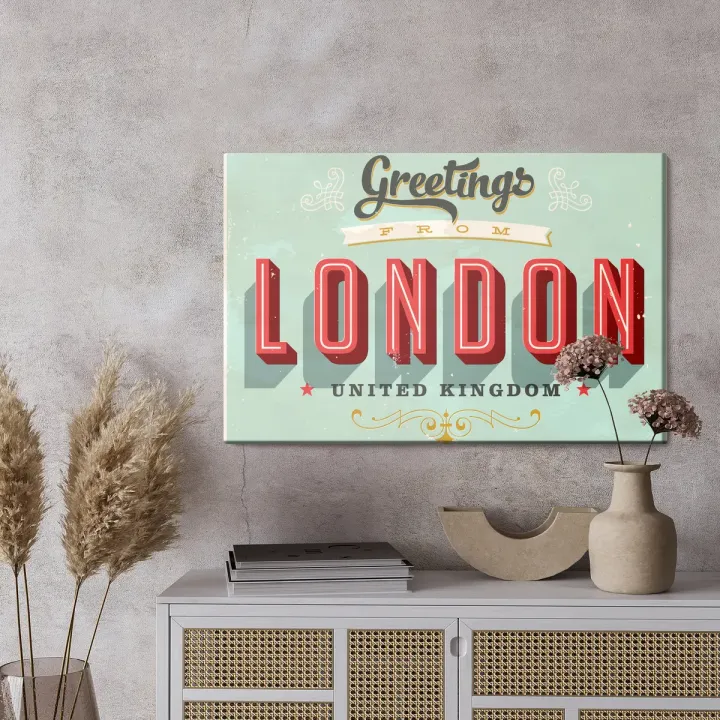 Obraz Pozdrowienia z Londynu – Styl Vintage i Architektura Miejska